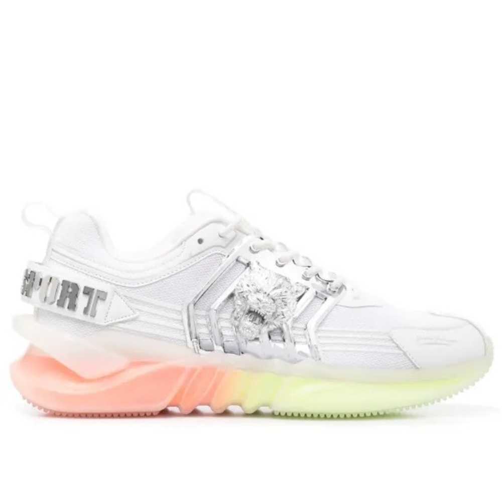 Plein Sport Runner Tiger Plaque White Gradient Sneakers - Picture 1 of 5
